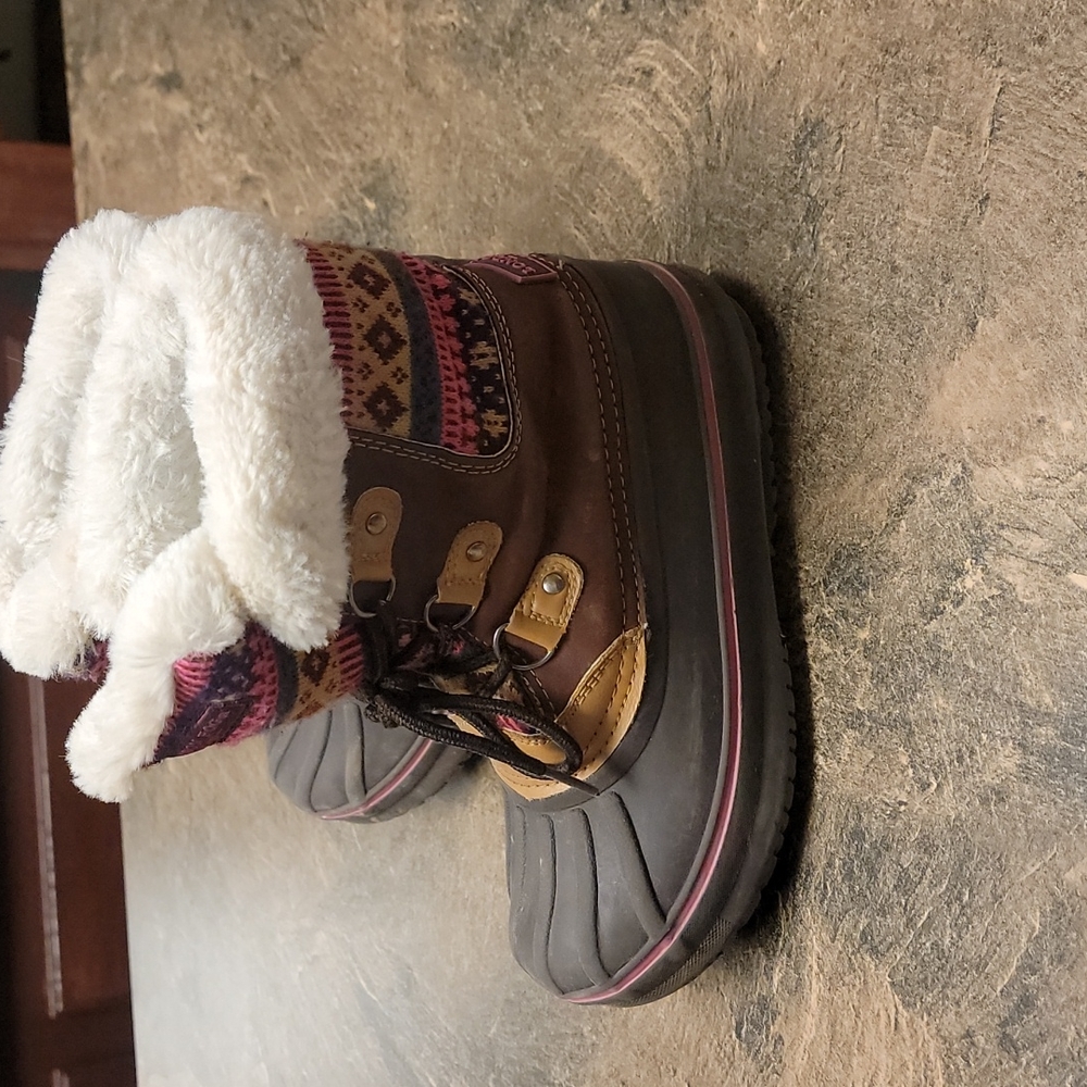 Girls London Fox Faux Fur Winter Boots